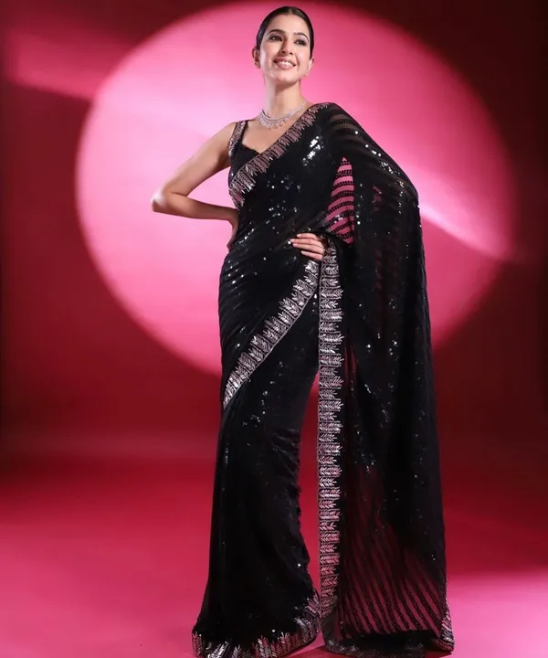 Graceful_Designer_Georgette_Black_Saree