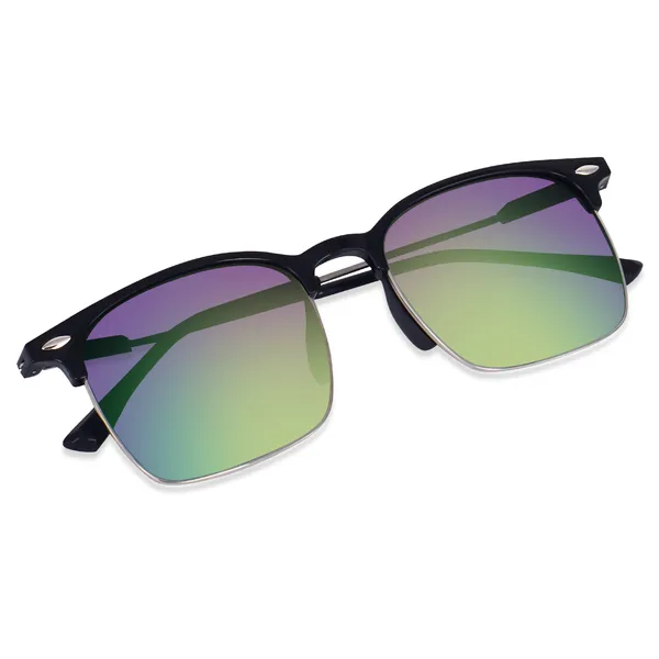Green/Blue_Lenses_Clubmaster_Reflector_Sunglasses_(SG3911GRBL)_-_For_Unisex