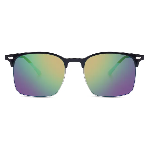 Green/Blue_Lenses_Clubmaster_Reflector_Sunglasses_(SG3911GRBL)_-_For_Unisex
