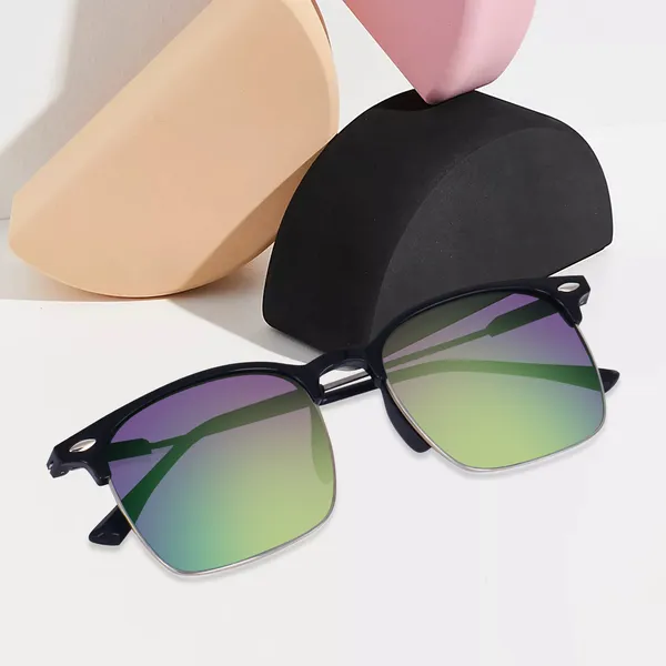 Green/Blue_Lenses_Clubmaster_Reflector_Sunglasses_(SG3911GRBL)_-_For_Unisex