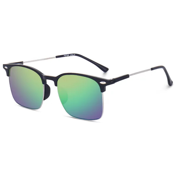 Green/Blue_Lenses_Clubmaster_Reflector_Sunglasses_(SG3911GRBL)_-_For_Unisex