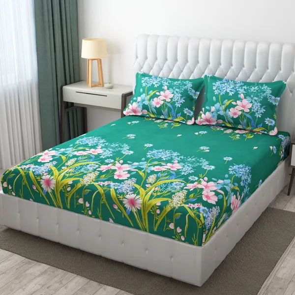 Green_Forest_Print_Mix_N_Match_Bedsheet_for_Double_Bed_90_x_90_Inch__Print_Mix_N_Match_Bedsheet_for_Double_Bed_90_x_90_Inch
