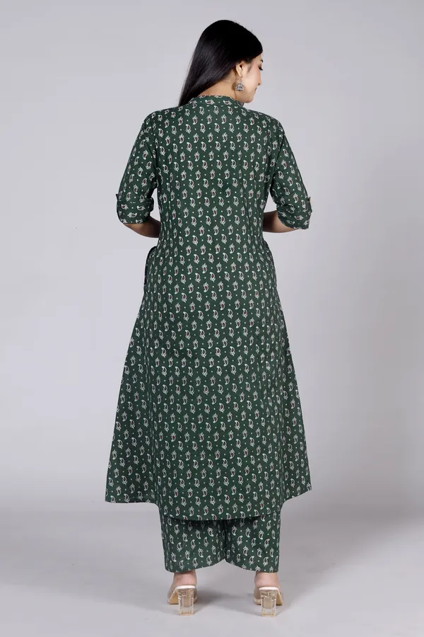 Green_Cotton_Blend_Ethnic_Kurta_And_Pant_Set_For_Women