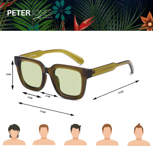 Green_Large_Square_UV/UB_Protected_Sunglasses_(3803GR)_-_For_Unisex