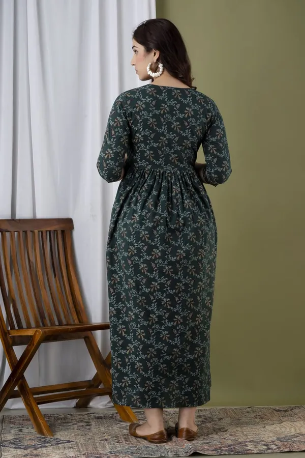 Green_Carry_Blossom_Cotton_Maternity_And_Feeding_Kurti