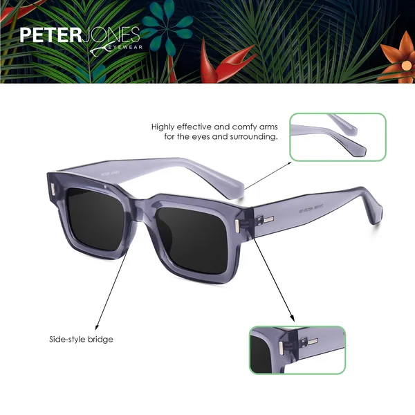 Grey_Large_Square_UV/UB_Protected_Sunglasses_(3688BGT)_-_For_Unisex