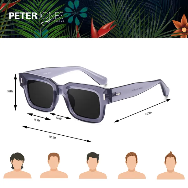 Grey_Large_Square_UV/UB_Protected_Sunglasses_(3688BGT)_-_For_Unisex