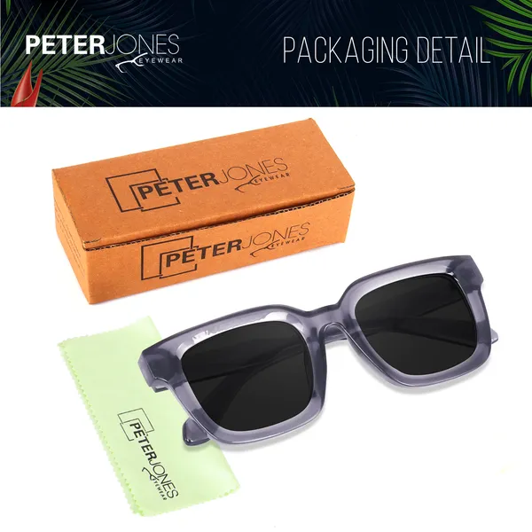 Grey_Large_Square_UV/UB_Protected_Sunglasses_(3803GT)_-_For_Unisex