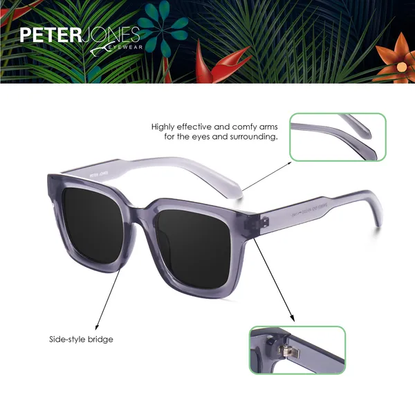 Grey_Large_Square_UV/UB_Protected_Sunglasses_(3803GT)_-_For_Unisex