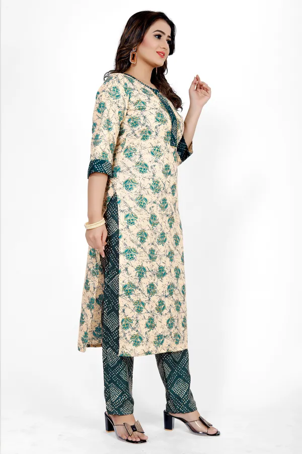 Multicolour_Silk_Kurta_set