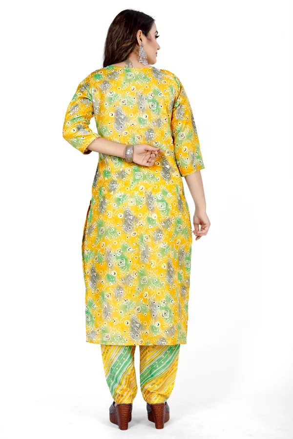Multicolour_Silk_Kurta_set