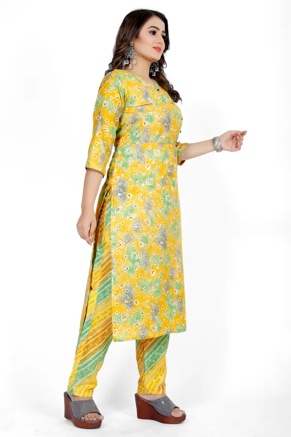 Multicolour_Silk_Kurta_set