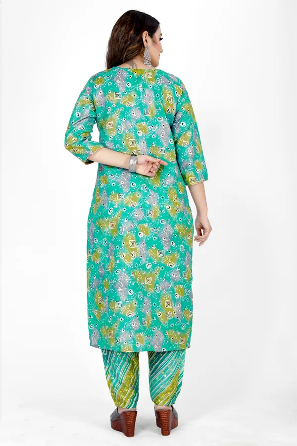 Multicolour_Silk_Kurta_set