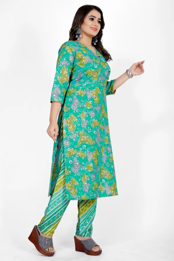 Multicolour_Silk_Kurta_set