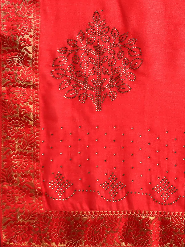 Red_Vichitra_Silk__Saree_Fancy_Border_With_Swaroski_Diamond_Work