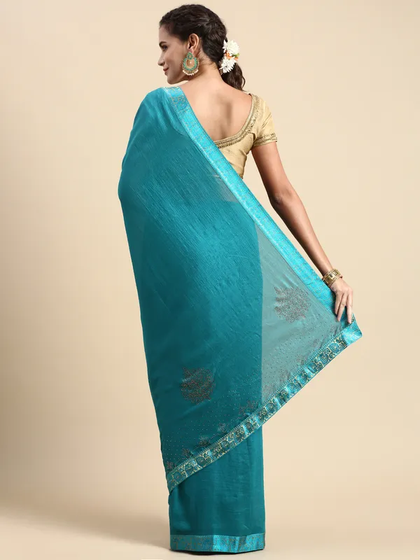 Vichitra_Silk__Saree_Fancy_Border_With_Swaroski_Diamond_Work