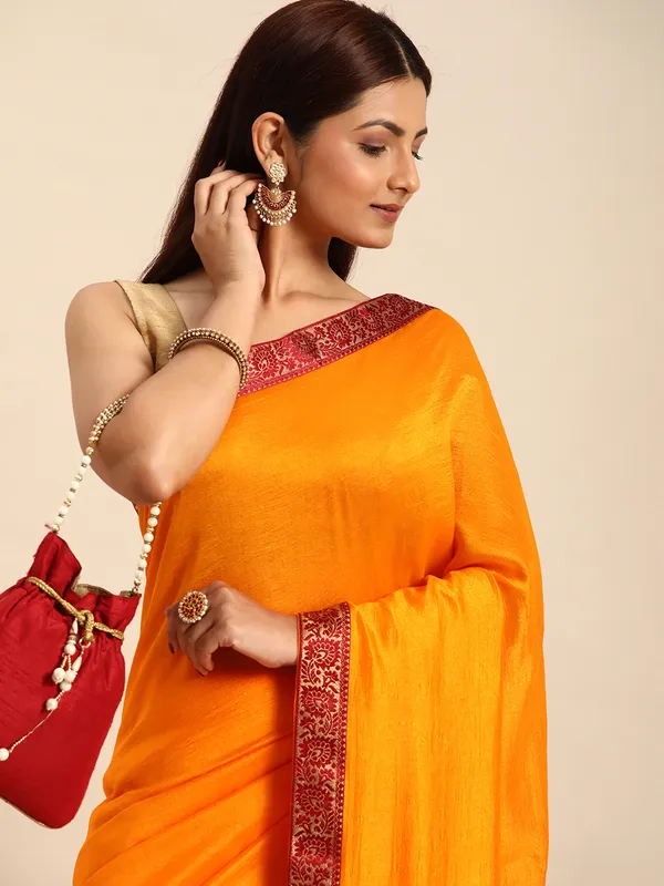 Yellow_Vichitra_Silk__Saree_Fancy_Border_With_Swaroski_Diamond_Work