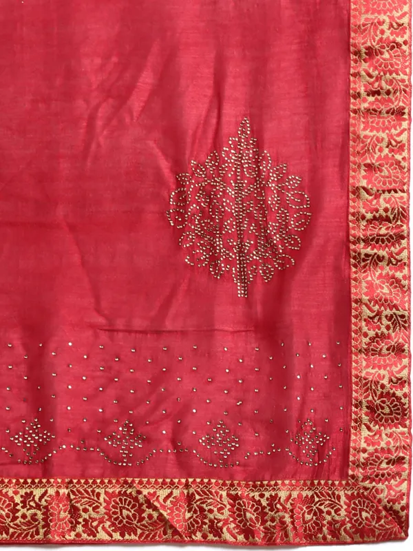 Maroon__Vichitra_Silk__Saree_Fancy_Border_With_Swaroski_Diamond_Work