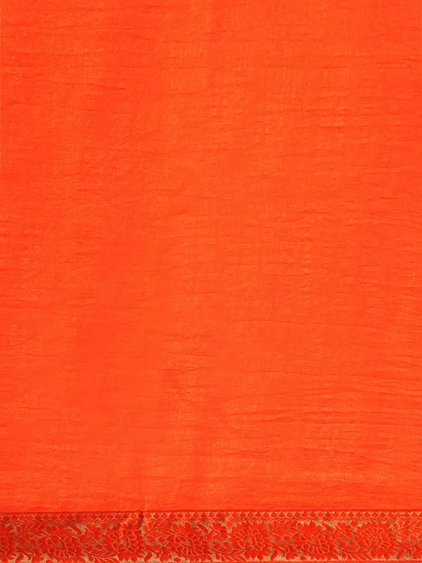 Orange_Vichitra_Silk__Saree_Fancy_Border_With_Swaroski_Diamond_Work