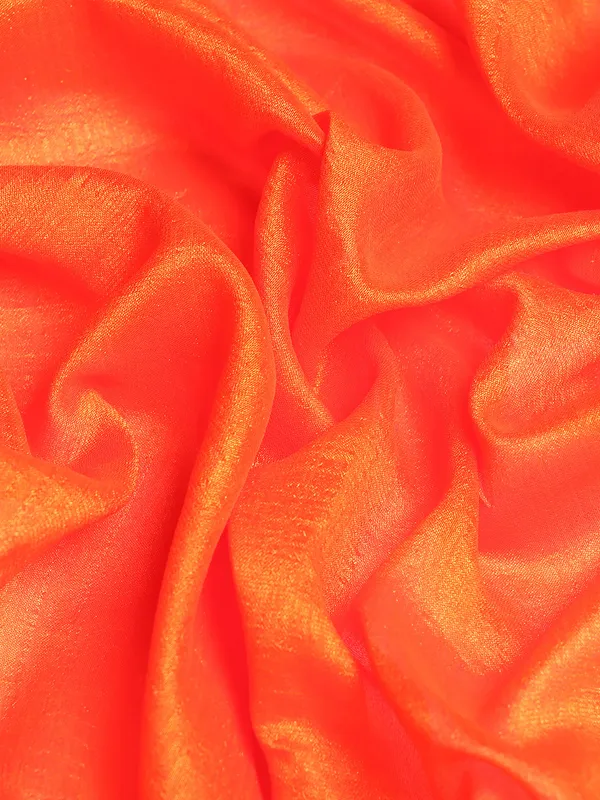 Orange_Vichitra_Silk__Saree_Fancy_Border_With_Swaroski_Diamond_Work