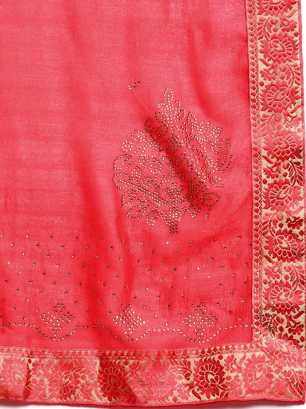 Pink_Vichitra_Silk__Saree_Fancy_Border_With_Swaroski_Diamond_Work