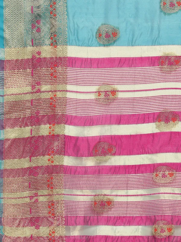 Rama_Organza_Silk_Saree