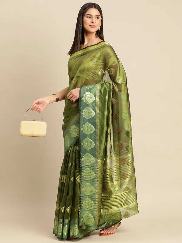 Mehendi_Organza_Silk_Saree