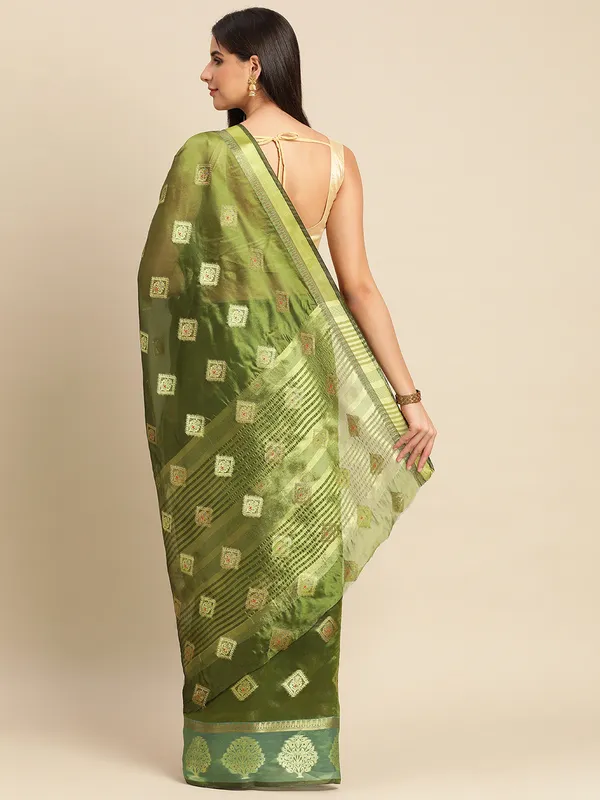 Mehendi_Organza_Silk_Saree