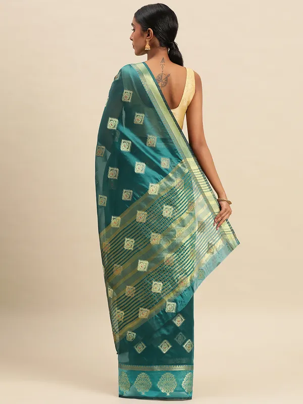 Rama_Organza_Silk_Saree