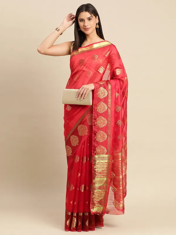 Red_Organza_Silk_Saree