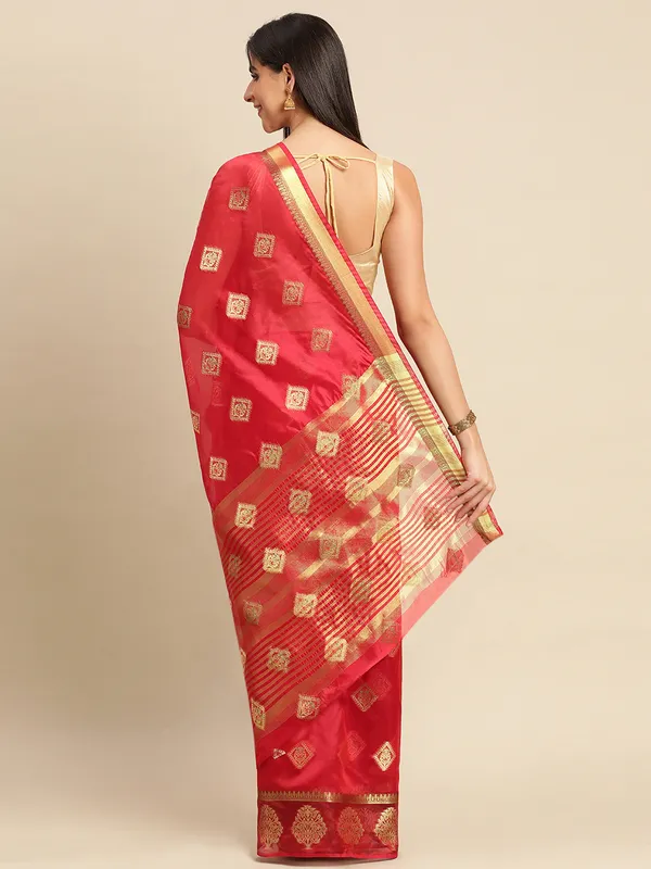Red_Organza_Silk_Saree