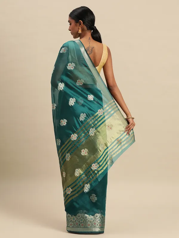 Rama_Organza_Silk_Saree