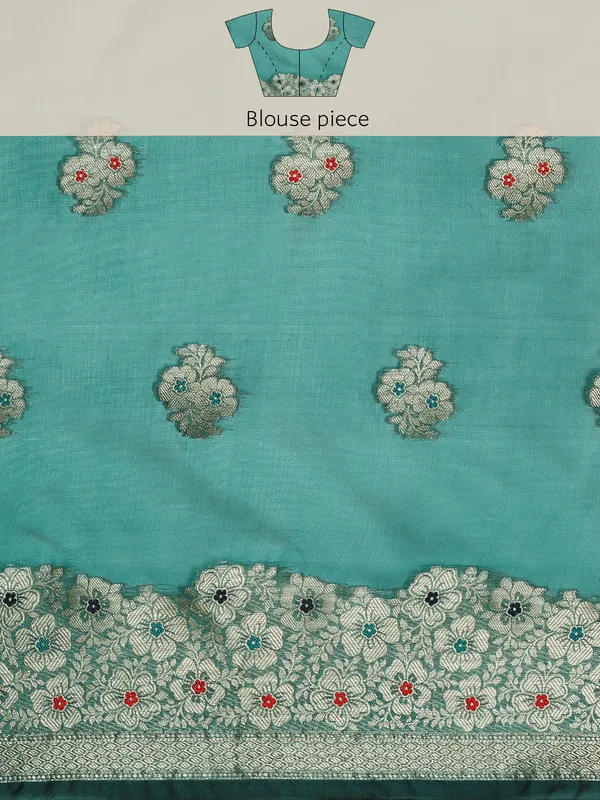 Rama_Organza_Silk_Saree