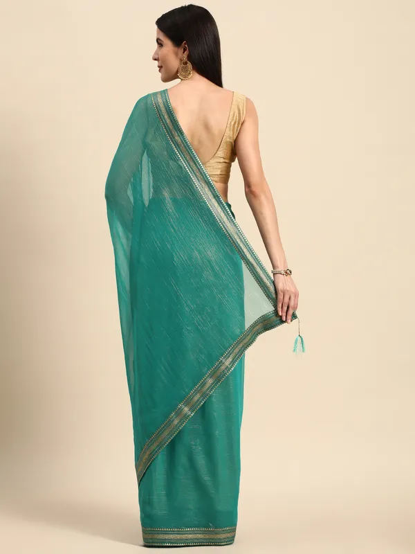 Indian_Women_Turquoise_Green_Chiffon_Georgette_Foil_Work