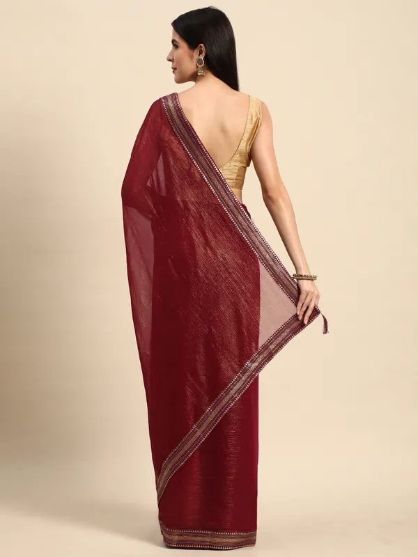 Indian_Women_Wine_Chiffon_Georgette_Foil_Work