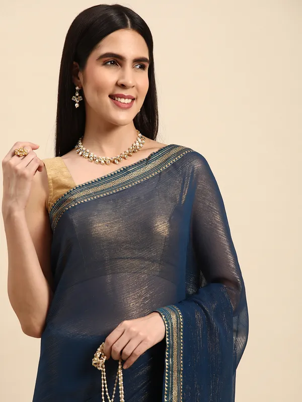 Indian_Women_Blue_Chiffon_Georgette_Foil_Work