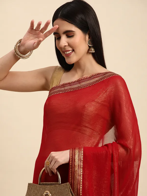 Indian_Women_Maroon_Chiffon_Georgette_Foil_Work