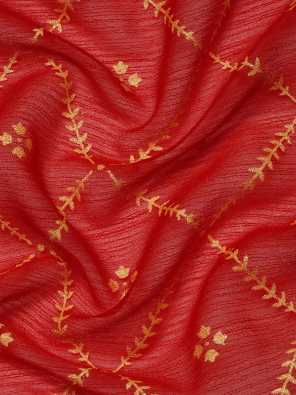 Red_Zomato_Bandhani_Foil_Work_Beautiful_Saree