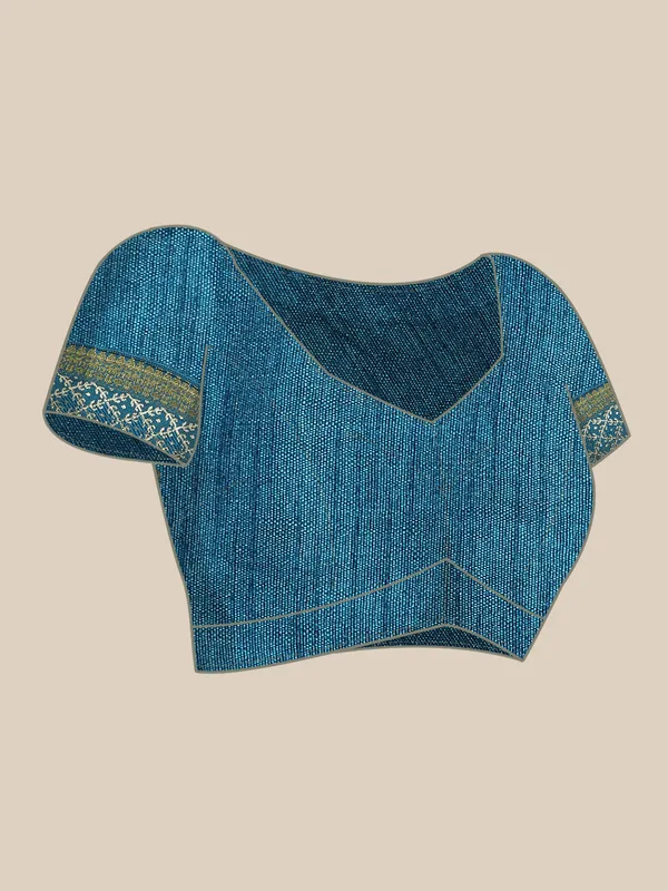 Blue_Zomato_Bandhani_Foil_Work_Beautiful_Saree