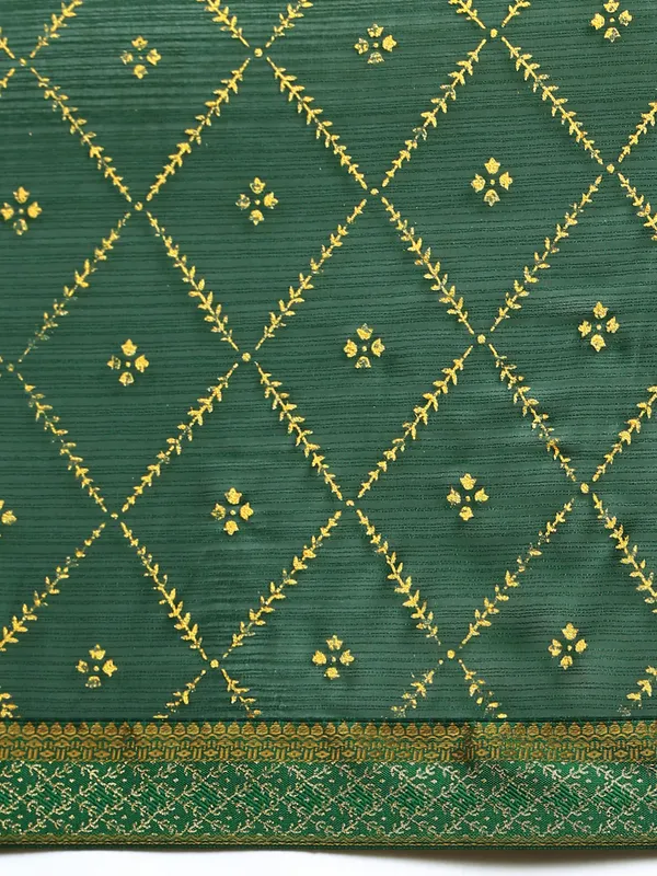 Green_Zomato_Bandhani_Foil_Work_Beautiful_Saree