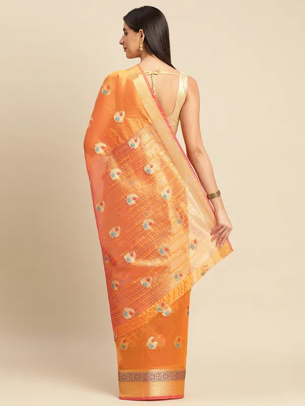 Gold_Organza_Silk_Saree