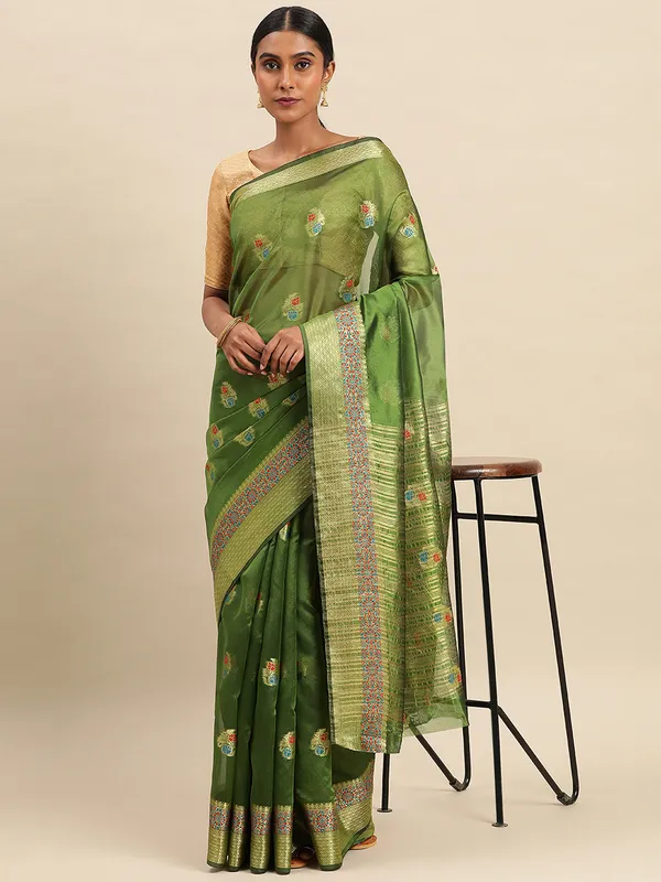 Mehendi_Organza_Silk_Saree