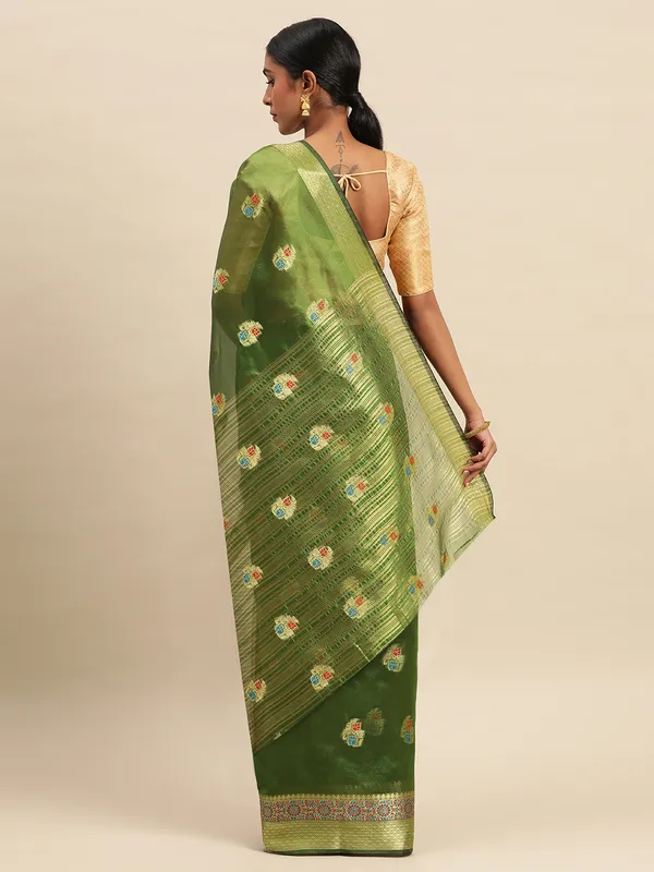 Mehendi_Organza_Silk_Saree