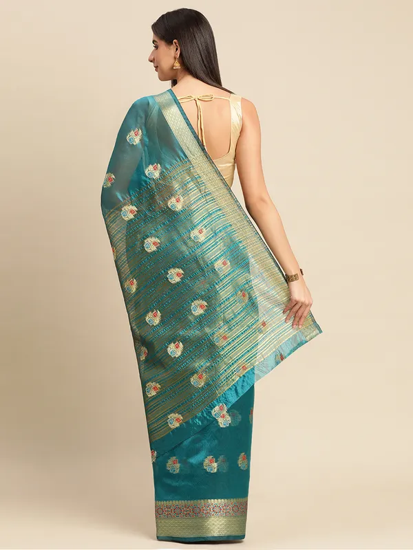 Rama_Organza_Silk_Saree