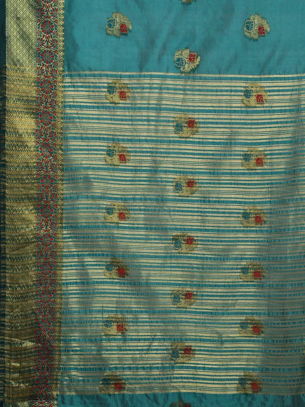 Rama_Organza_Silk_Saree
