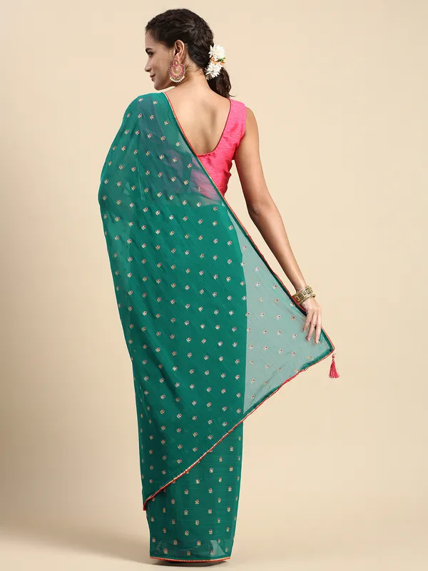 Turquoise_Green_Zomato_Foil_Work_Digital_Blouse__Beautiful_Saree