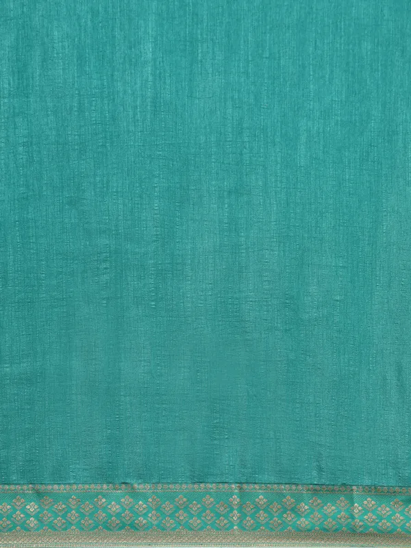 Indian_Women_Turquoise_Green_Vichitra_Silk_Fancy_Border