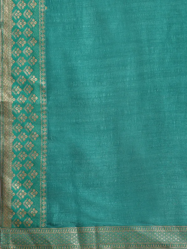 Indian_Women_Turquoise_Green_Vichitra_Silk_Fancy_Border