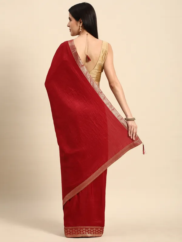 Indian_Women_Maroon_Vichitra_Silk_Fancy_Border