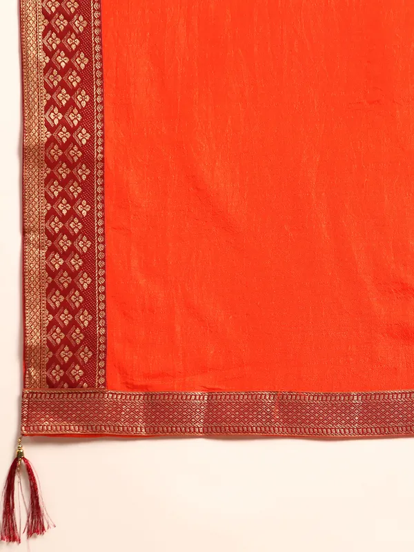 Indian_Women_Orange_Vichitra_Silk_Fancy_Border